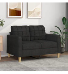 Dvivietė sofa, juodos spalvos, 120cm, audinys