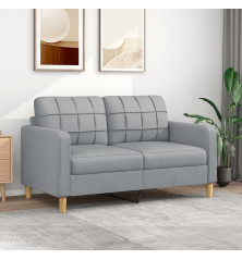 Dvivietė sofa, šviesiai pilkos spalvos, 140cm, audinys