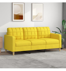 Trivietė sofa, šviesiai geltonos spalvos, 180cm, audinys