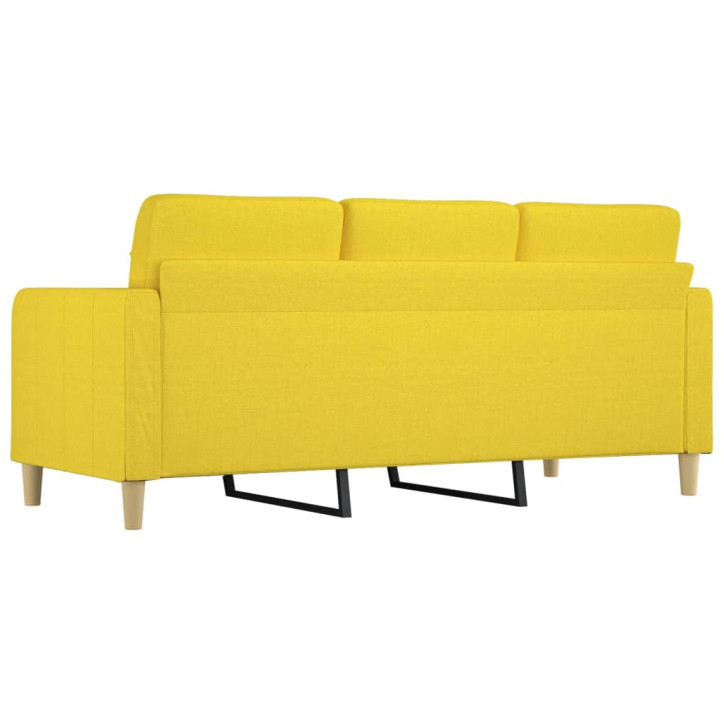 Trivietė sofa, šviesiai geltonos spalvos, 180cm, audinys