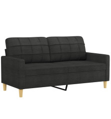 Dvivietė sofa, juodos spalvos, 140cm, audinys