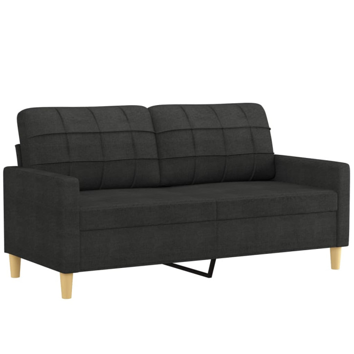 Dvivietė sofa, juodos spalvos, 140cm, audinys