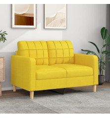 Dvivietė sofa, šviesiai geltonos spalvos, 120cm, audinys