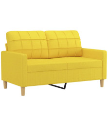 Dvivietė sofa, šviesiai geltonos spalvos, 120cm, audinys