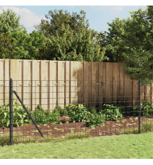 Vielinė tinklinė tvora su flanšais, antracito spalvos, 1x10m