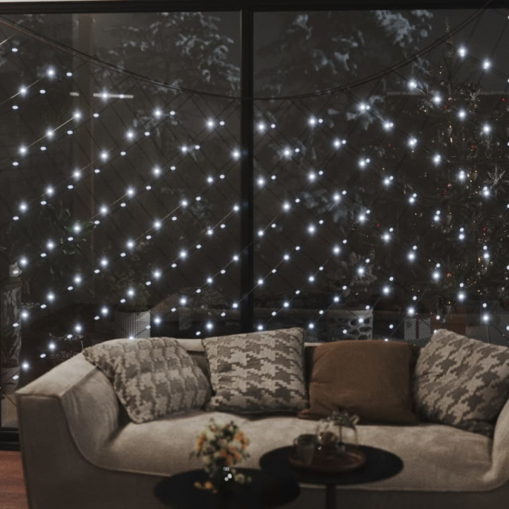 Kalėdinių lempučių tinklas, 4x4m, 544 šaltos baltos LED