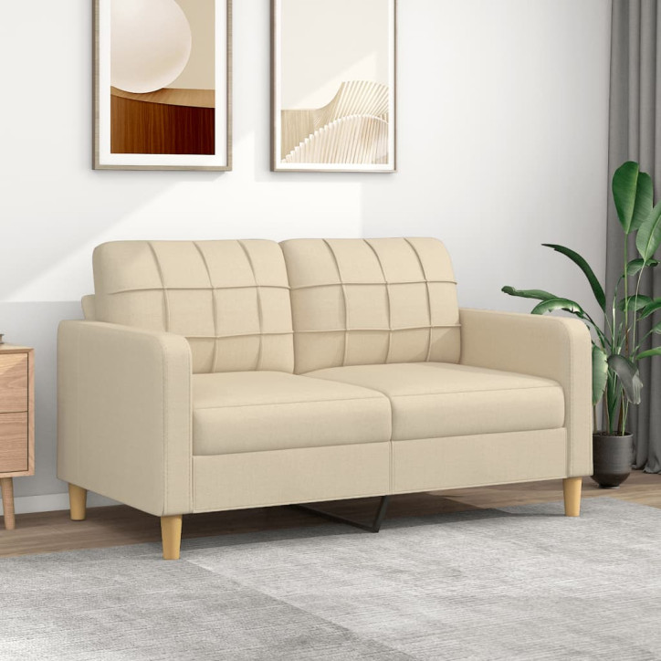 Dvivietė sofa, kreminės spalvos, 140cm, audinys