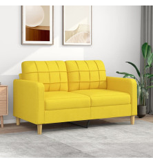 Dvivietė sofa, šviesiai geltonos spalvos, 140cm, audinys