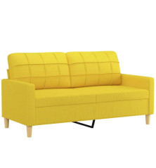 Dvivietė sofa, šviesiai geltonos spalvos, 140cm, audinys