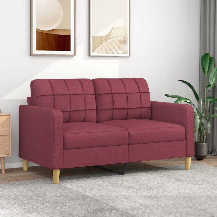 Dvivietė sofa, raudonojo vyno spalvos, 140cm, audinys