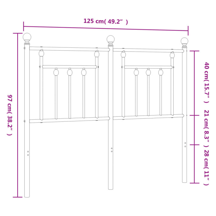 Metalinis galvūgalis, baltos spalvos, 120cm