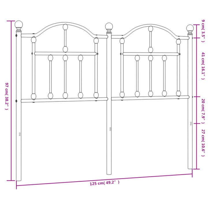 Metalinis galvūgalis, juodos spalvos, 120cm