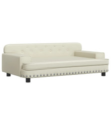 Vaikiška sofa, kreminės spalvos, 90x53x30cm, dirbtinė oda