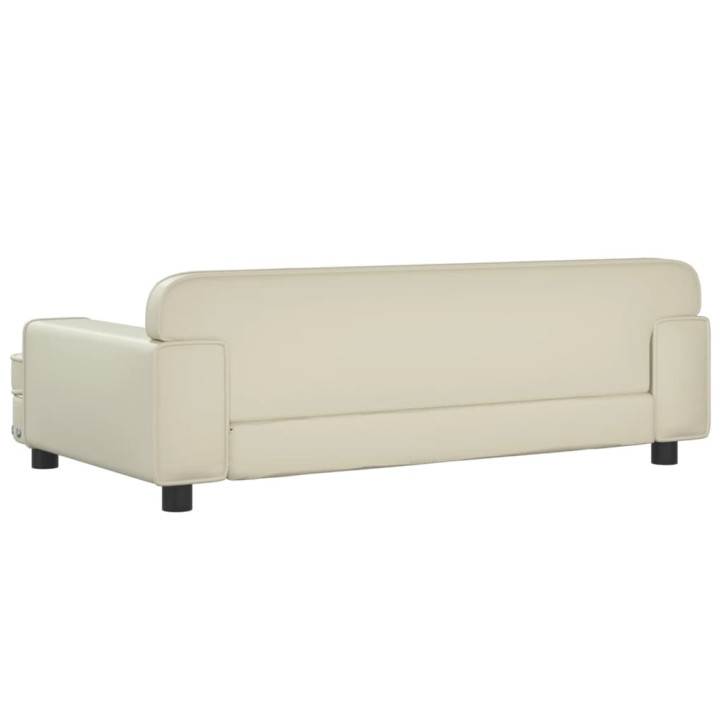 Vaikiška sofa, kreminės spalvos, 90x53x30cm, dirbtinė oda