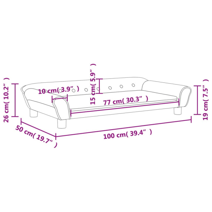 Vaikiška sofa, rudos spalvos, 100x50x26cm, aksomas