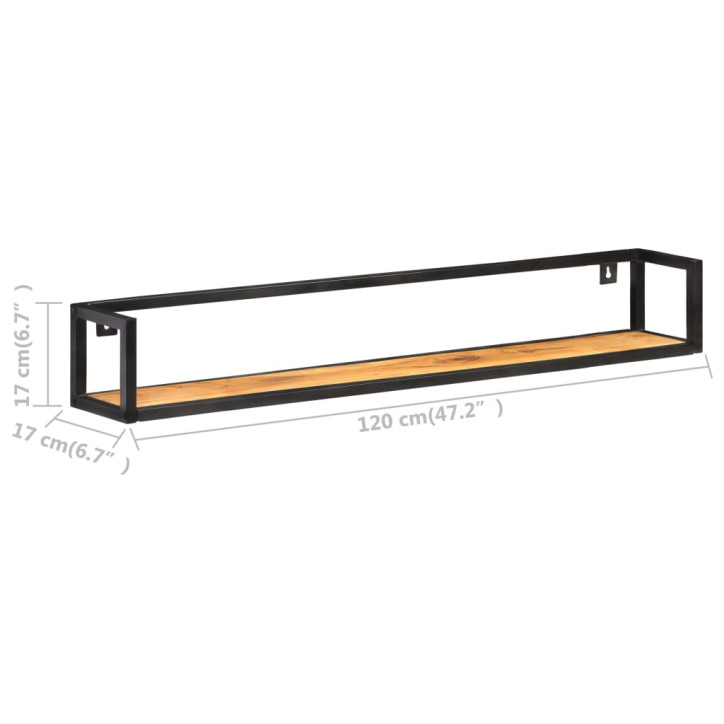 Sieninės lentynos, 2vnt., 120cm, akacijos medienos masyvas