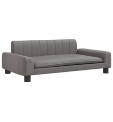 Vaikiška sofa, pilkos spalvos, 90x53x30cm, dirbtinė oda