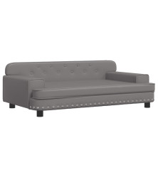 Vaikiška sofa, pilkos spalvos, 90x53x30cm, dirbtinė oda