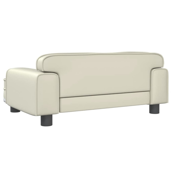 Vaikiška sofa, kreminės spalvos, 70x45x30cm, dirbtinė oda