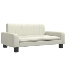 Vaikiška sofa, kreminės spalvos, 70x45x30cm, dirbtinė oda