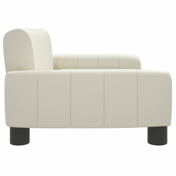 Vaikiška sofa, kreminės spalvos, 70x45x30cm, dirbtinė oda