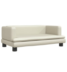 Vaikiška sofa, kreminės spalvos, 80x45x30cm, dirbtinė oda