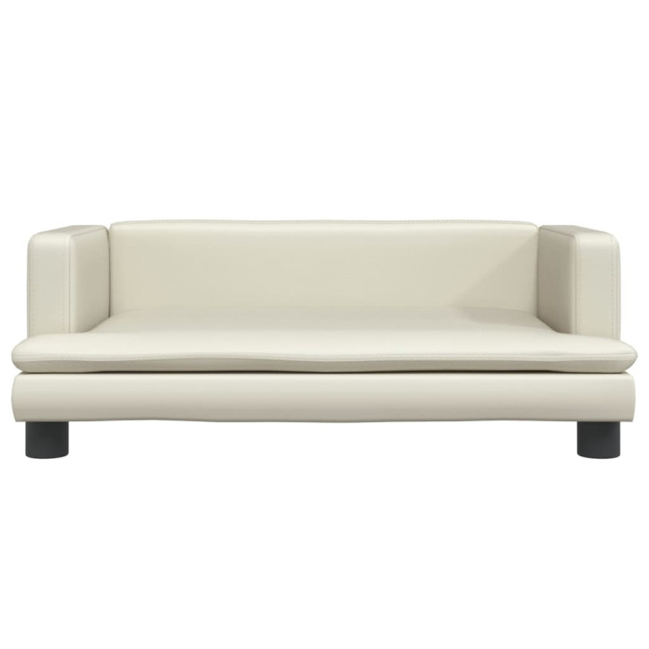 Vaikiška sofa, kreminės spalvos, 80x45x30cm, dirbtinė oda