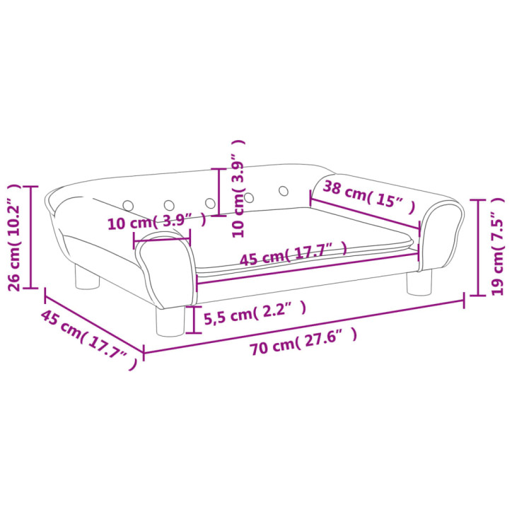 Vaikiška sofa, mėlynos spalvos, 70x45x26cm, aksomas