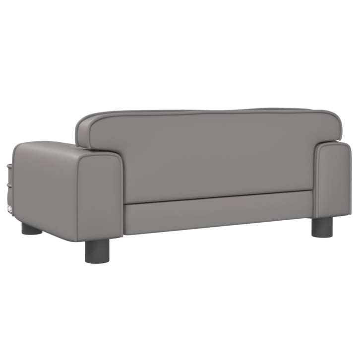 Vaikiška sofa, pilkos spalvos, 70x45x30cm, dirbtinė oda