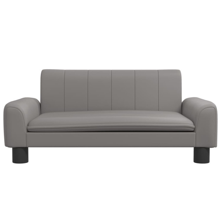 Vaikiška sofa, pilkos spalvos, 70x45x30cm, dirbtinė oda