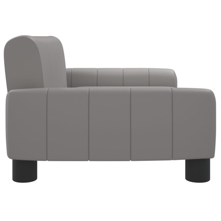 Vaikiška sofa, pilkos spalvos, 70x45x30cm, dirbtinė oda