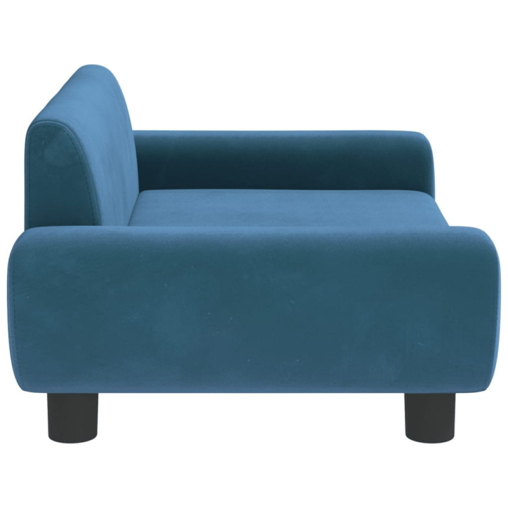 Vaikiška sofa, mėlynos spalvos, 70x45x33cm, aksomas