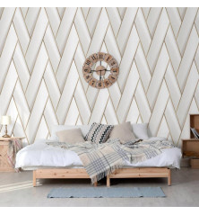 DUTCH WALLCOVERINGS Tapetai Geometric, baltos ir auksinės spalvos