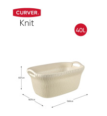 Curver Skalbinių krepšys Knit, kreminės baltos spalvos, 40l