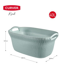 Curver Skalbinių krepšys Knit, šviesiai mėlynos spalvos, 40l