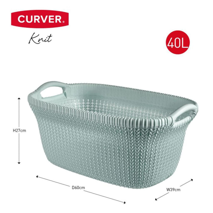 Curver Skalbinių krepšys Knit, šviesiai mėlynos spalvos, 40l