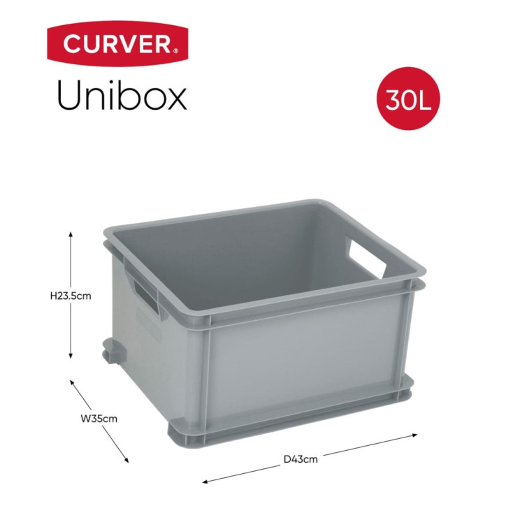 Curver Daiktadėžė Unibox, pilkos spalvos, 30l, L dydžio