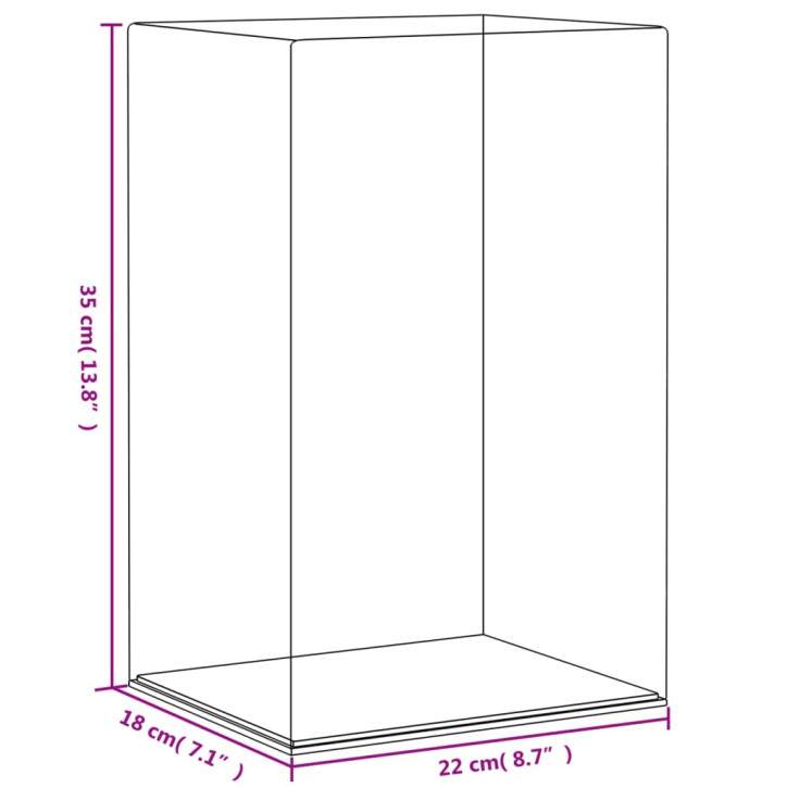 Eksponavimo dėžė, skaidri, 22x18x35 cm, akrilas