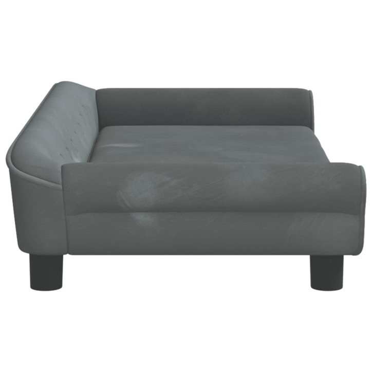 Vaikiška sofa, tamsiai pilkos spalvos, 100x50x26cm, aksomas