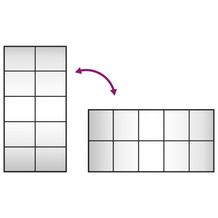 Sieninis veidrodis, juodas, 50x100cm, geležis, stačiakampis