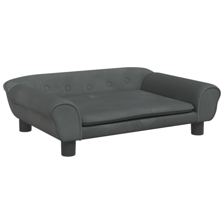 Vaikiška sofa, tamsiai pilkos spalvos, 70x45x26cm, aksomas