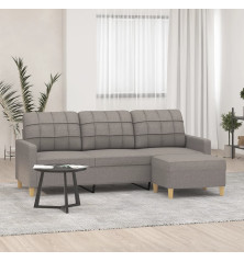 Trivietė sofa su pakoja, taupe spalvos, 180cm, audinys