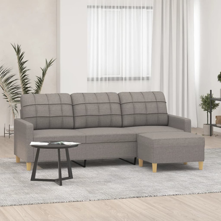 Trivietė sofa su pakoja, taupe spalvos, 180cm, audinys