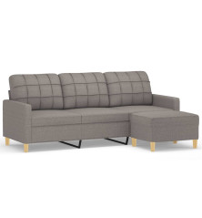 Trivietė sofa su pakoja, taupe spalvos, 180cm, audinys