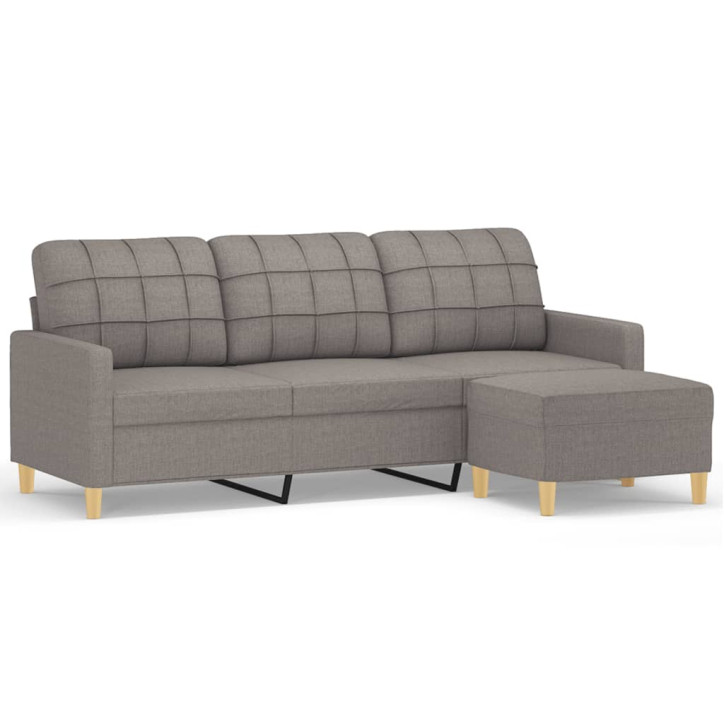 Trivietė sofa su pakoja, taupe spalvos, 180cm, audinys