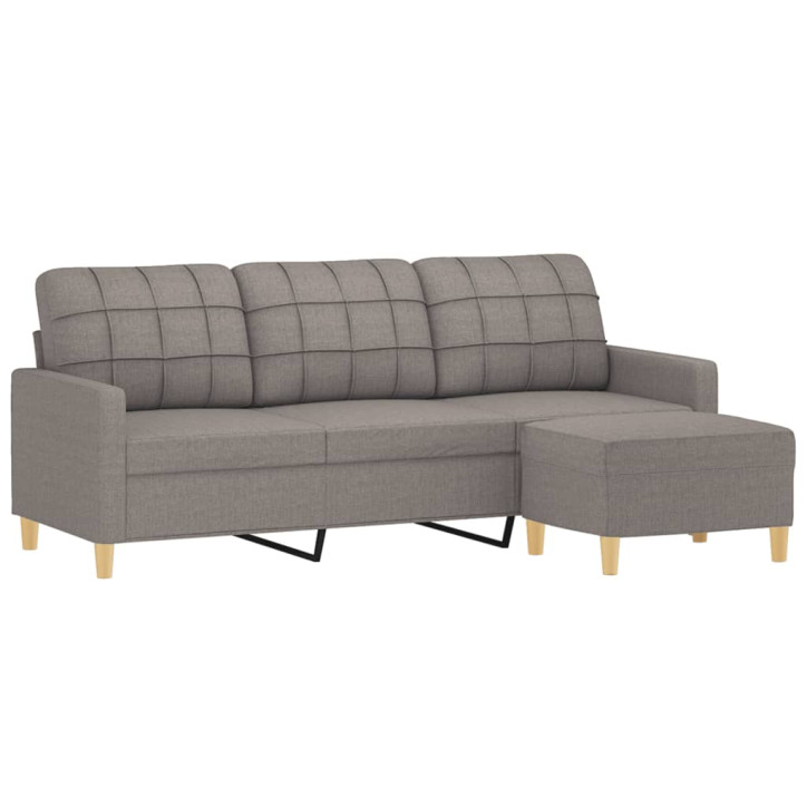 Trivietė sofa su pakoja, taupe spalvos, 180cm, audinys