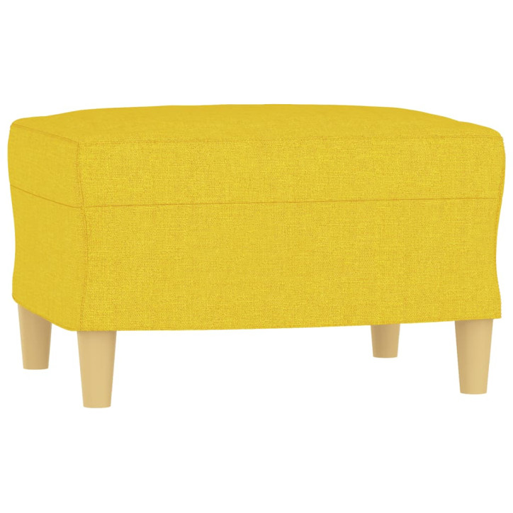 Trivietė sofa su pakoja, šviesiai geltona, 180cm, audinys