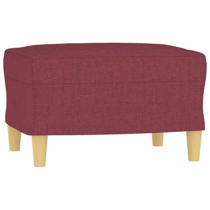 Trivietė sofa su pakoja, raudonojo vyno spalvos, 180cm, audinys