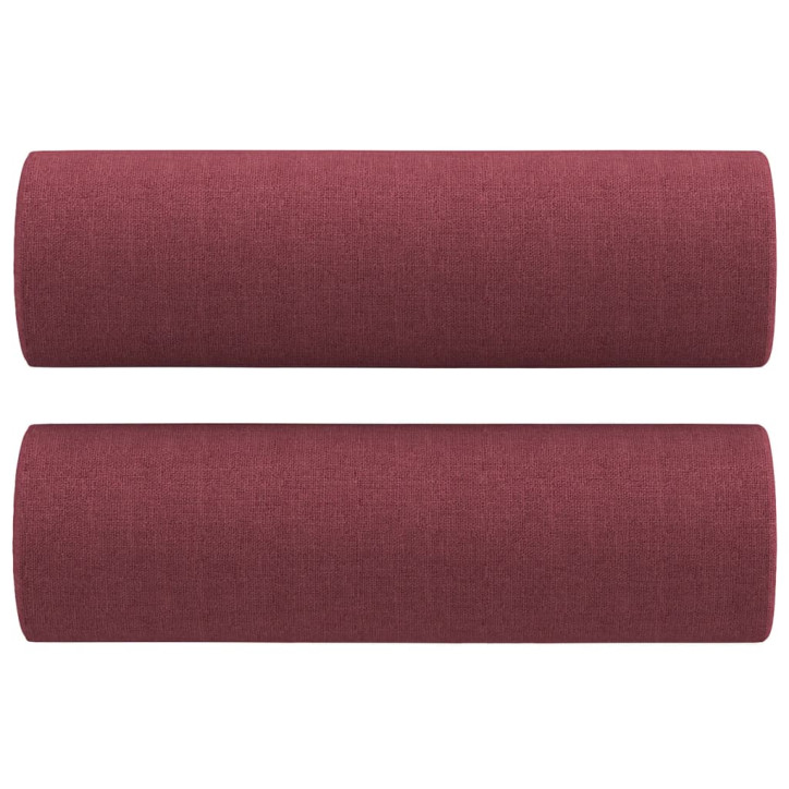 Dvivietė sofa su pagalvėlėmis, raudonojo vyno, 140cm, audinys