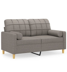 Dvivietė sofa su pagalvėlėmis, taupe spalvos, 120cm, audinys